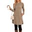 NARRAME Pullover-Kleider für Damen, Winter, langärmelig, Kausale Knöpfe, seitliches Pulloverkleid mit Taschen, XX-Large, Kaffee