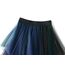 Damen Rock Tüll Unregelmäßig Unterrock Lagenrock Ballett Tutu Abschlussball Party Faltenkleid A-Linie Midirock High Waisted Rock (Grün Blau, Einheitsgröße)