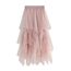 Damen Rock Tüll Unregelmäßig Unterrock Lagenrock Ballett Tutu Abschlussball Party Faltenkleid A-Linie Midirock High Waisted Rock (Rosa, Einheitsgröße)