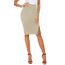 Damen Business Solide Hohe Taille Bleistiftrock Seitenschlitz Dehnbar Bodycon Midirock Knielang (M, Kamel)