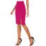Damen Business Solide Hohe Taille Bleistiftrock Seitenschlitz Dehnbar Bodycon Midirock Knielang (S, Rose Rot)