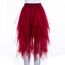 Damen Rock Tüll Unregelmäßig Unterrock Lagenrock Ballett Tutu Abschlussball Party Faltenkleid A-Linie Midirock High Waisted Rock (Rot, Einheitsgröße)