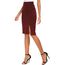 Damen Business Solide Hohe Taille Bleistiftrock Seitenschlitz Dehnbar Bodycon Midirock Knielang (S, Weinrot)