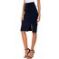 Damen Business Solide Hohe Taille Bleistiftrock Seitenschlitz Dehnbar Bodycon Midirock Knielang (M, Navy Blau)