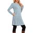 NARRAME Party-Pullover-Kleider für Damen, Frühling, Herbst, lässiges, seitliches Langarmkleid mit Knöpfen und Taschen, X-Large, Hellblau