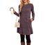 NARRAME Pulloverkleid für Damen, Frühling, Herbst, Lange Ärmel, lässige Knöpfe, seitliche Damenkleider mit Taschen, groß, Einfarbig Lila