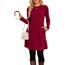 NARRAME Pulloverkleid für Damen, Frühling, Herbst, Lange Ärmel, lässige Knöpfe, seitliche Damenkleider mit Taschen, groß, Dunkelrot