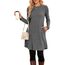 NARRAME Pulloverkleid für Damen, Frühling, Herbst, Lange Ärmel, lässige Knöpfe, seitliche Damenkleider mit Taschen, groß, Dunkelgrau