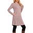 NARRAME Winter-Pullover-Kleider für Damen, Midi-Langarm, lässige Knöpfe, seitliches Tunika-Kleid mit Taschen, Mittelrosa, Grau