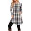 NARRAME Damen-Pullover-Kleider, Winter, langärmelig, Kausale Knöpfe, seitliche Kleider für Damen, elegant, mit Taschen, klein, Karo Rosa Gelb