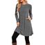 NARRAME Pulloverkleid für Damen, Frühling, Herbst, Lange Ärmel, lässige Knöpfe, seitliche Damenkleider mit Taschen, groß, Dunkelgrau