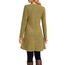 NARRAME Pulloverkleid für Damen, Frühling, Herbst, Lange Ärmel, lässige Knöpfe, seitliche Damenkleider mit Taschen, groß, Einfarbig Gelb