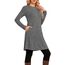 NARRAME Party-Pullover-Kleider für Damen, Frühling, Herbst, lässiges, seitliches Langarmkleid mit Knöpfen und Taschen, X-Large, Dunkelgrau