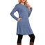 NARRAME Pullover-Kleider für Damen, Winter, langärmelig, Kausale Knöpfe, seitliches Pulloverkleid mit Taschen, XX-Large, Marineblau