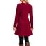 NARRAME Pulloverkleid für Damen, Frühling, Herbst, Lange Ärmel, lässige Knöpfe, seitliche Damenkleider mit Taschen, groß, Dunkelrot