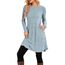 NARRAME Party-Pullover-Kleider für Damen, Frühling, Herbst, lässiges, seitliches Langarmkleid mit Knöpfen und Taschen, X-Large, Hellblau