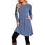 NARRAME Pullover-Kleider für Damen, Winter, langärmelig, Kausale Knöpfe, seitliches Pulloverkleid mit Taschen, XX-Large, Marineblau