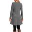 NARRAME Party-Pullover-Kleider für Damen, Frühling, Herbst, lässiges, seitliches Langarmkleid mit Knöpfen und Taschen, X-Large, Dunkelgrau