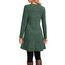 NARRAME Damen-Pullover-Kleider, Winter, langärmelig, Kausale Knöpfe, seitliche Kleider für Damen, elegant, mit Taschen, klein, Einfarbig Dunkelgrün