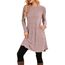 NARRAME Damen-Pullover-Kleider, Winter, langärmelig, lässig, Knöpfe, Seitenkleider für Damen, elegant, mit Taschen, klein, Rosa, Grau