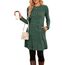 NARRAME Party-Pullover-Kleider für Damen, Frühling, Herbst, lässiges, seitliches Langarmkleid mit Knöpfen und Taschen, X-Large, Einfarbig Dunkelgrün