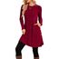 NARRAME Damen-Pullover-Kleider, Winter, langärmelig, Kausale Knöpfe, seitliche Kleider für Damen, elegant, mit Taschen, klein, Dunkelrot