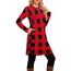 NARRAME Pulloverkleid für Damen, Frühling, Herbst, lange Ärmel, kausale Knöpfe, seitliche Damenkleider mit Taschen, groß, rot, schwarz, kariert