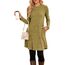 NARRAME Party-Pullover-Kleider für Damen, Frühling, Herbst, lässiges, seitliches Langarmkleid mit Knöpfen und Taschen, X-Large, Einfarbig Gelb