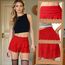 Neteson Minirock Damen Sexy Kurz Faltenrock mit Hose Mini Rock Sommer Spitze A-Linie Ruffle Skirt Y2k Plisseerock Rüschen Frauen Kurzer Röcke Fairycore Streetwear