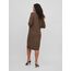 Vila Damen Viril Crew Neck L/S Midi Dress - Noos Kleid, Crocodile, M EU