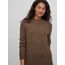 Vila Damen Viril Crew Neck L/S Midi Dress - Noos Kleid, Crocodile, M EU