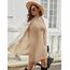 Zeagoo Damen Strickkleid Winter Puff Ärmel Rollkragen Minikleid Langarm Warm Winterkleid Elegant Hohe Elastizität Pulloverkleid Beige XXL