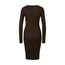 Urban Classics Damen Kleid Ladies Rib Dress, figurbetontes, hochgeschlossenes Rippenkleid, Langarm Kleid, Größen XS - XL