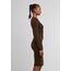Urban Classics Damen Kleid Ladies Rib Dress, figurbetontes, hochgeschlossenes Rippenkleid, Langarm Kleid, Größen XS - XL