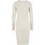 Urban Classics Damen Kleid Ladies Rib Dress, figurbetontes, hochgeschlossenes Rippenkleid, Langarm Kleid, Größen XS - XL