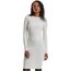 Urban Classics Damen Kleid Ladies Rib Dress, figurbetontes, hochgeschlossenes Rippenkleid, Langarm Kleid, Größen XS - XL