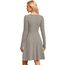 AUSELILY Langarm Strickkleid Damen Rundhalsausschnitt Pullover Kleid Gestrickt Herbstkleid Damen mit Taschen Khaki XXL