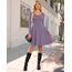 AUSELILY Langarm Strickkleid Damen Rundhalsausschnitt Pullover Kleid Gestrickt Herbstkleid Damen mit Taschen Hellviolett M