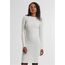 Urban Classics Damen Kleid Ladies Rib Dress, figurbetontes, hochgeschlossenes Rippenkleid, Langarm Kleid, Größen XS - XL