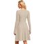 AUSELILY Langarm Strickkleid Damen Rundhalsausschnitt Pullover Kleid Gestrickt Herbstkleid Damen mit Taschen Untiefe Aprikose S