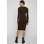 Urban Classics Damen Kleid Ladies Rib Dress, figurbetontes, hochgeschlossenes Rippenkleid, Langarm Kleid, Größen XS - XL