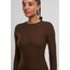 Urban Classics Damen Kleid Ladies Rib Dress, figurbetontes, hochgeschlossenes Rippenkleid, Langarm Kleid, Größen XS - XL
