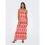 ONLY Damen Onlwinner S/L Maxi Dress Noos Ptm, Raspberry Rose/Aop:diamond Icat, 36