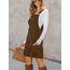 CUPSHE Damen Latzrock Quadratischer Ausschnitt Hosenträger Taschen Cord Latzkleid Overallkleid Freizeitkleider Corduroy Mini Dress Dunkelbraun XL