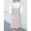 CUPSHE Damen Latzrock Quadratischer Ausschnitt Taschen Cord Latzkleid Overallkleid Freizeitkleider Corduroy Mini Overall Dress Aprikose S
