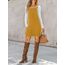 CUPSHE Damen Latzrock Quadratischer Ausschnitt Hosenträger Taschen Cord Latzkleid Overallkleid Freizeitkleider Corduroy Mini Dress Weinrot L