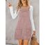 CUPSHE Damen Latzrock Quadratischer Ausschnitt Taschen Cord Latzkleid Overallkleid Freizeitkleider Corduroy Mini Overall Dress Helles Violett S