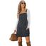 CUPSHE Damen Latzrock Quadratischer Ausschnitt Hosenträger Taschen Cord Latzkleid Overallkleid Freizeitkleider Corduroy Mini Dress Weinrot M