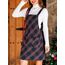 CUPSHE Damen Latzrock Quadratischer Ausschnitt Hosenträger Taschen Cord Latzkleid Overallkleid Freizeitkleider Corduroy Mini Dress