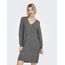 JdY Damen Jdy elanora L/S V-hals kjole Knt Noos Kleid, Dark Grey Melange, S EU